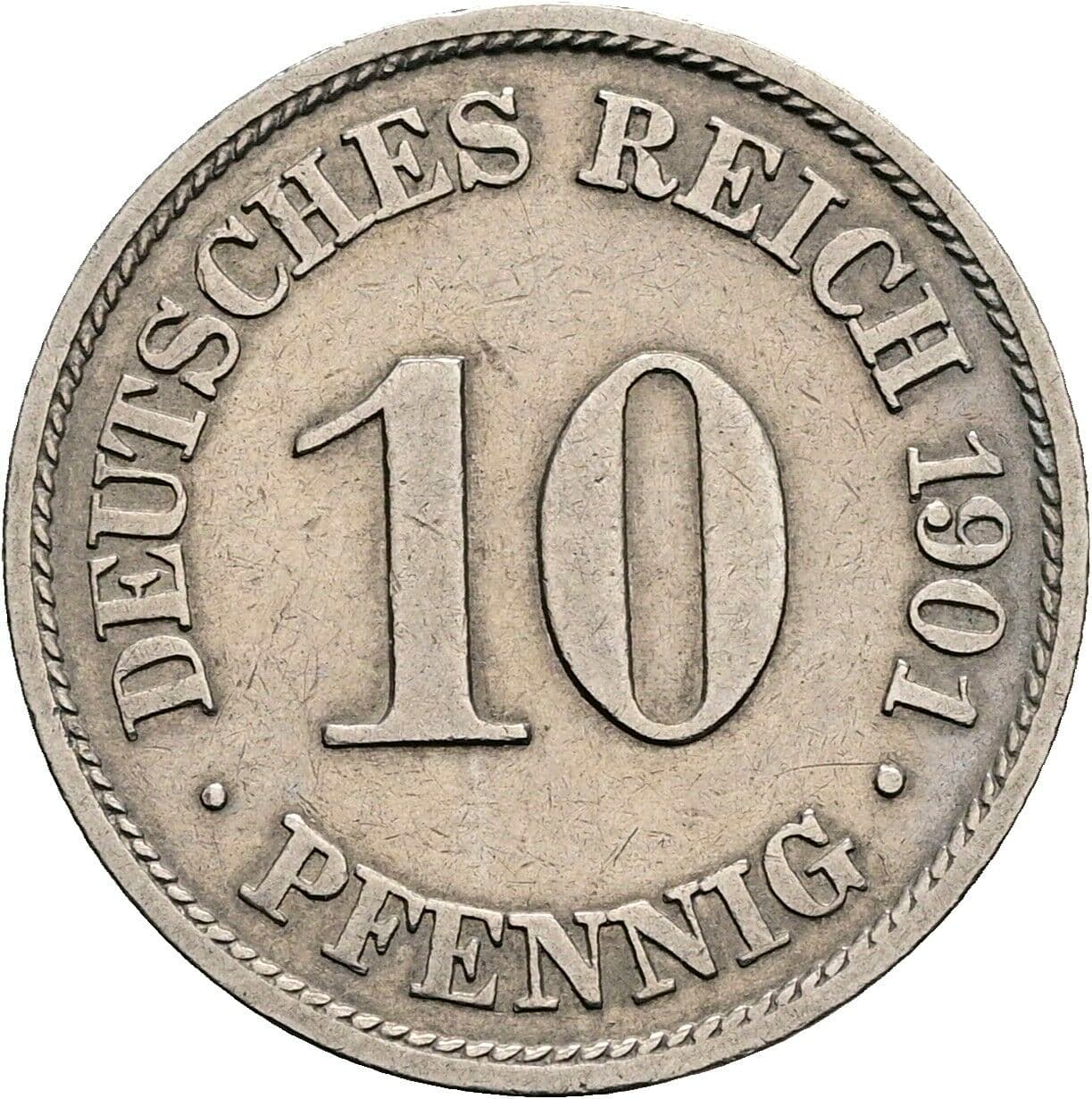 10 Pfennig 1901 A – Vorderseite