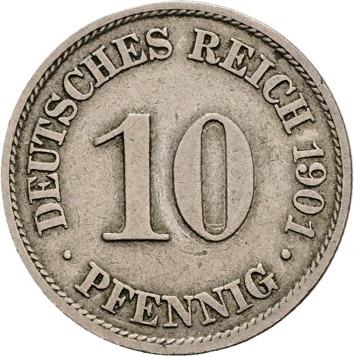 10 Pfennig 1901 A – Vorderseite
