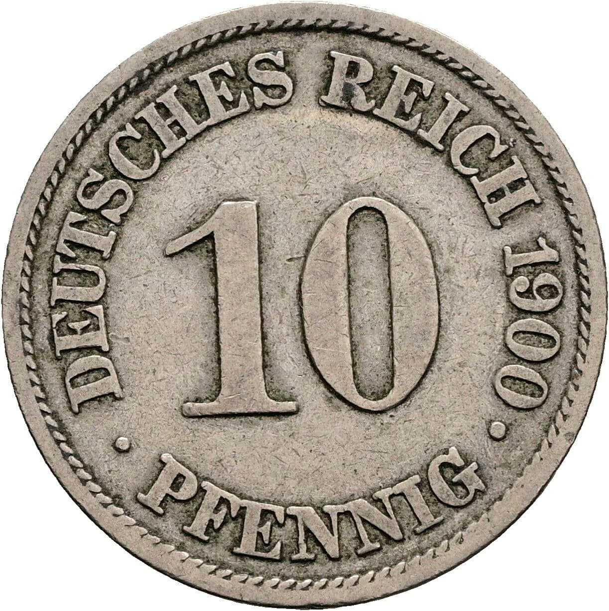 10 Pfennig 1900 A – Vorderseite
