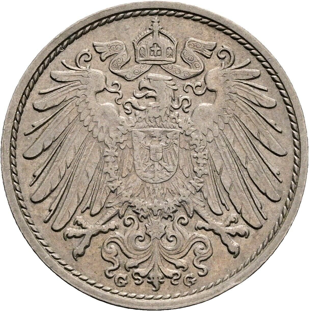 10 Pfennig 1912 G – Rückseite