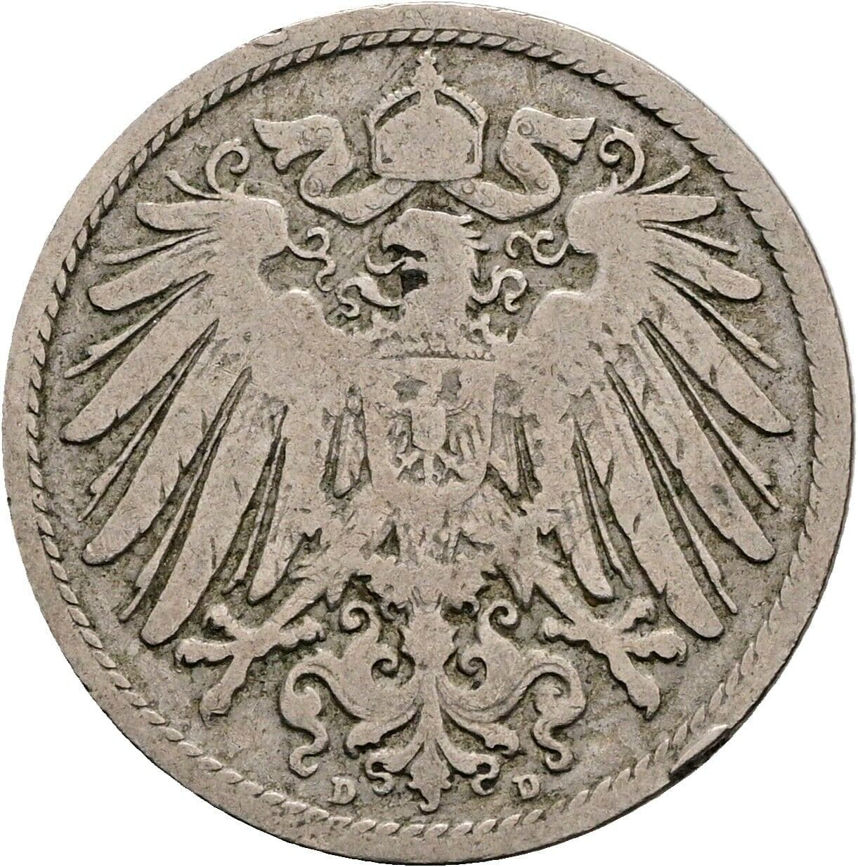 10 Pfennig 1900 D – Rückseite