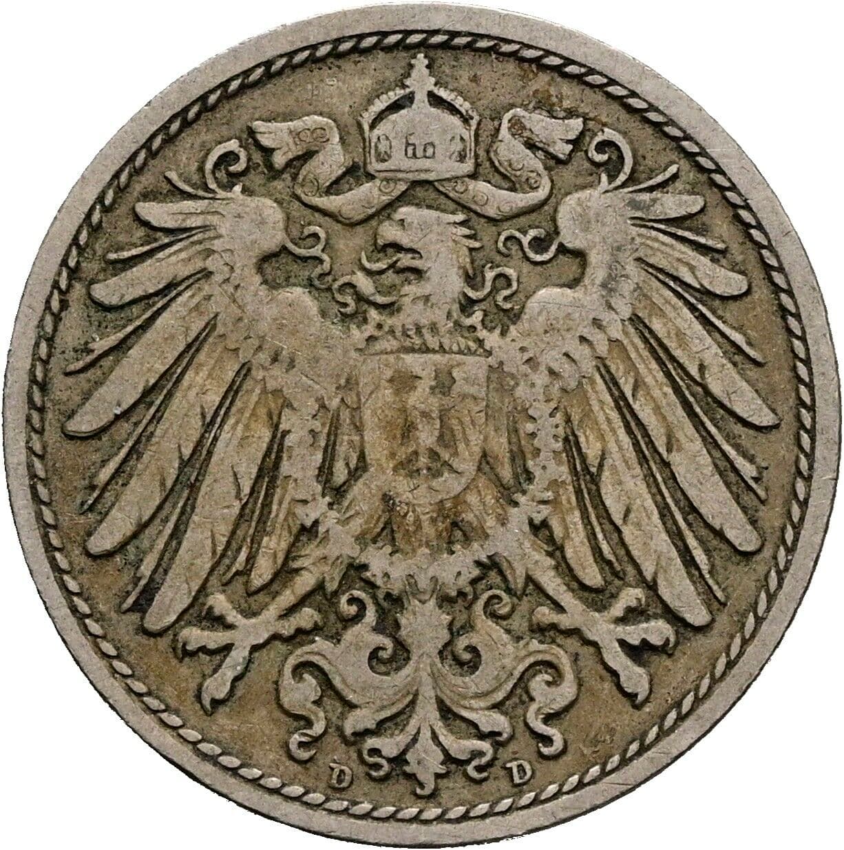 10 Pfennig 1900 D – Rückseite