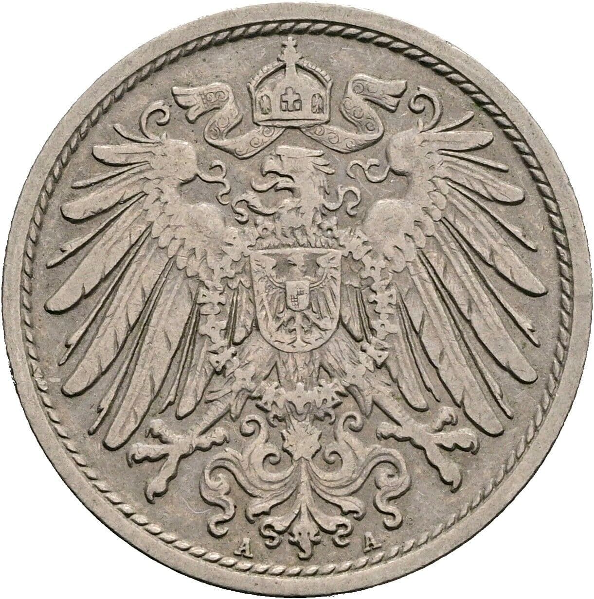 10 Pfennig 1910 A – Rückseite