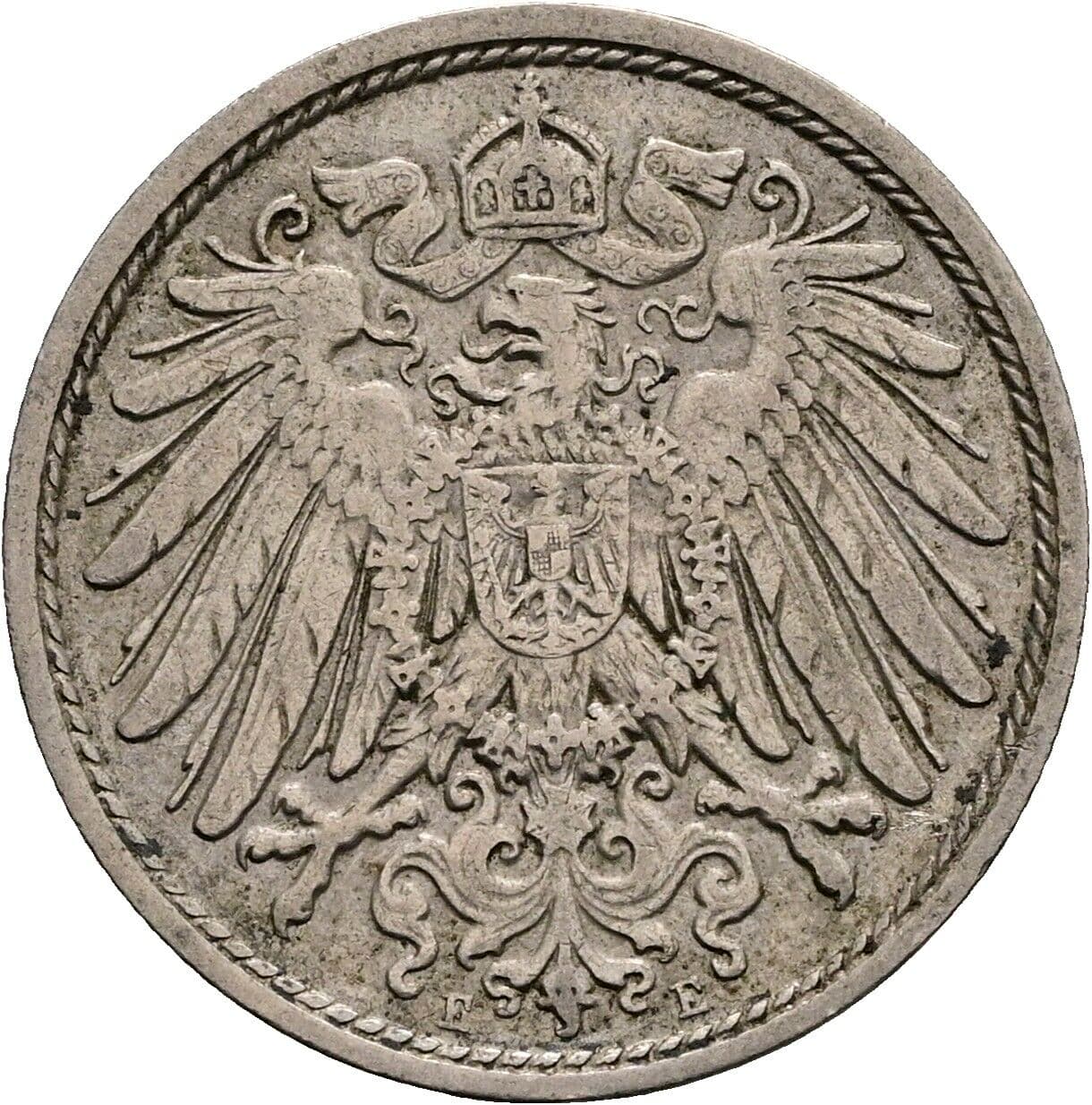 10 Pfennig 1911 E – Rückseite