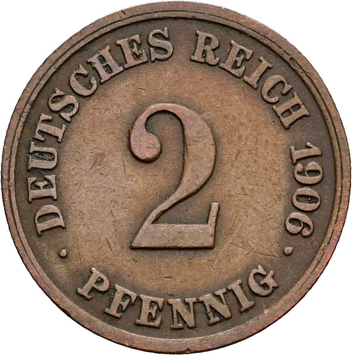 2 Pfennig 1906 E – Vorderseite