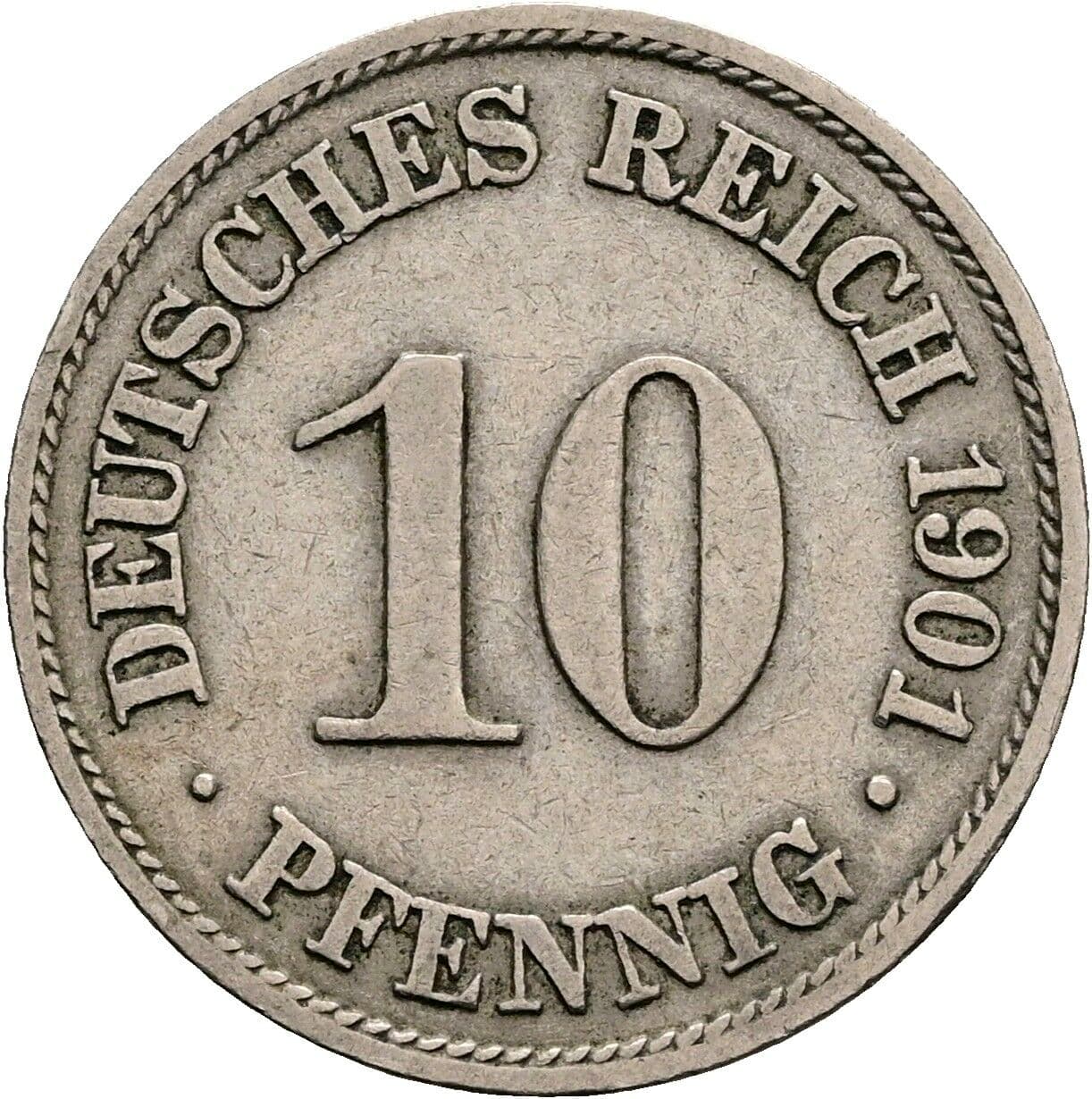 10 Pfennig 1901 A – Vorderseite
