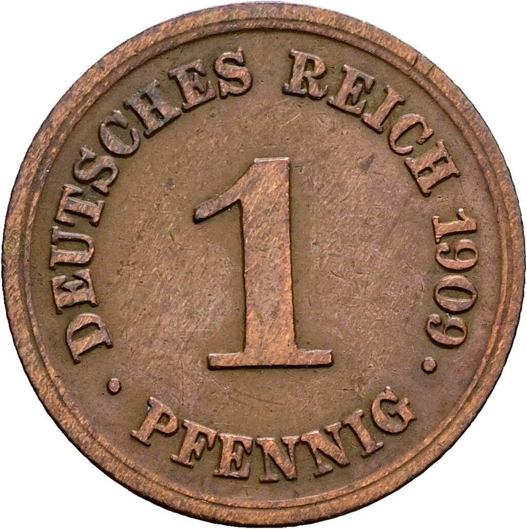 1 Pfennig 1909 E – Vorderseite