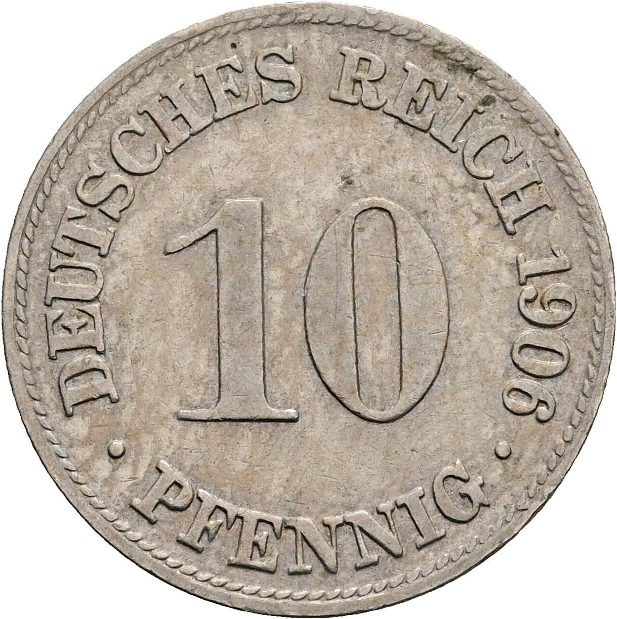 10 Pfennig 1906 D – Vorderseite