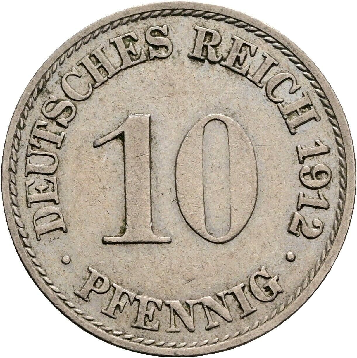 10 Pfennig 1912 A – Vorderseite