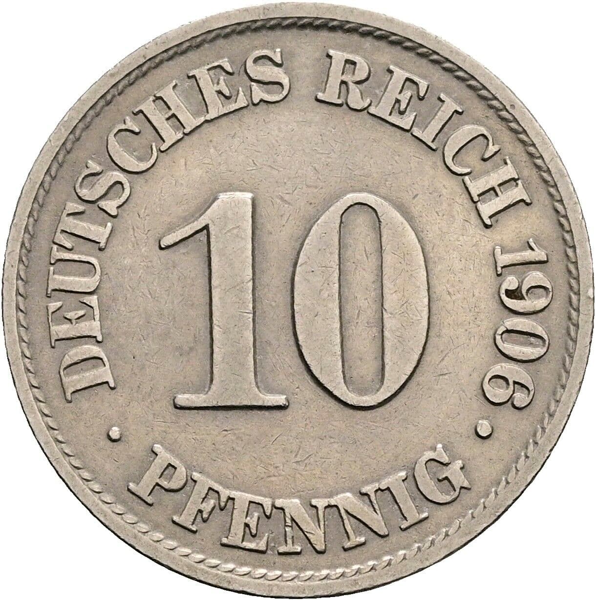 10 Pfennig 1906 A – Vorderseite