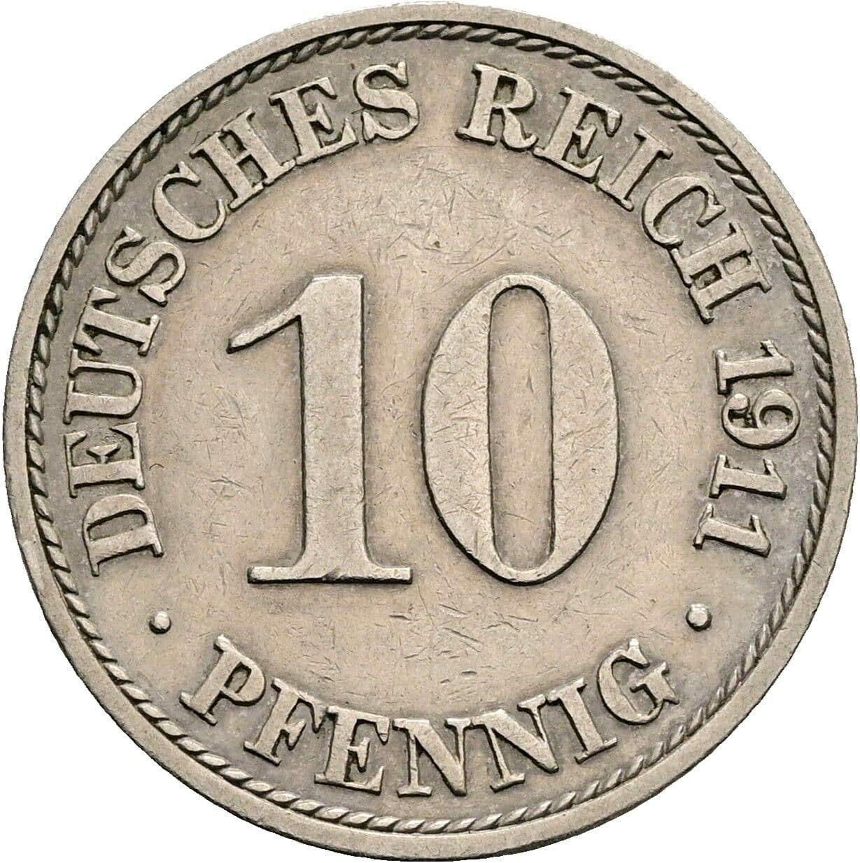 10 Pfennig 1911 A – Vorderseite