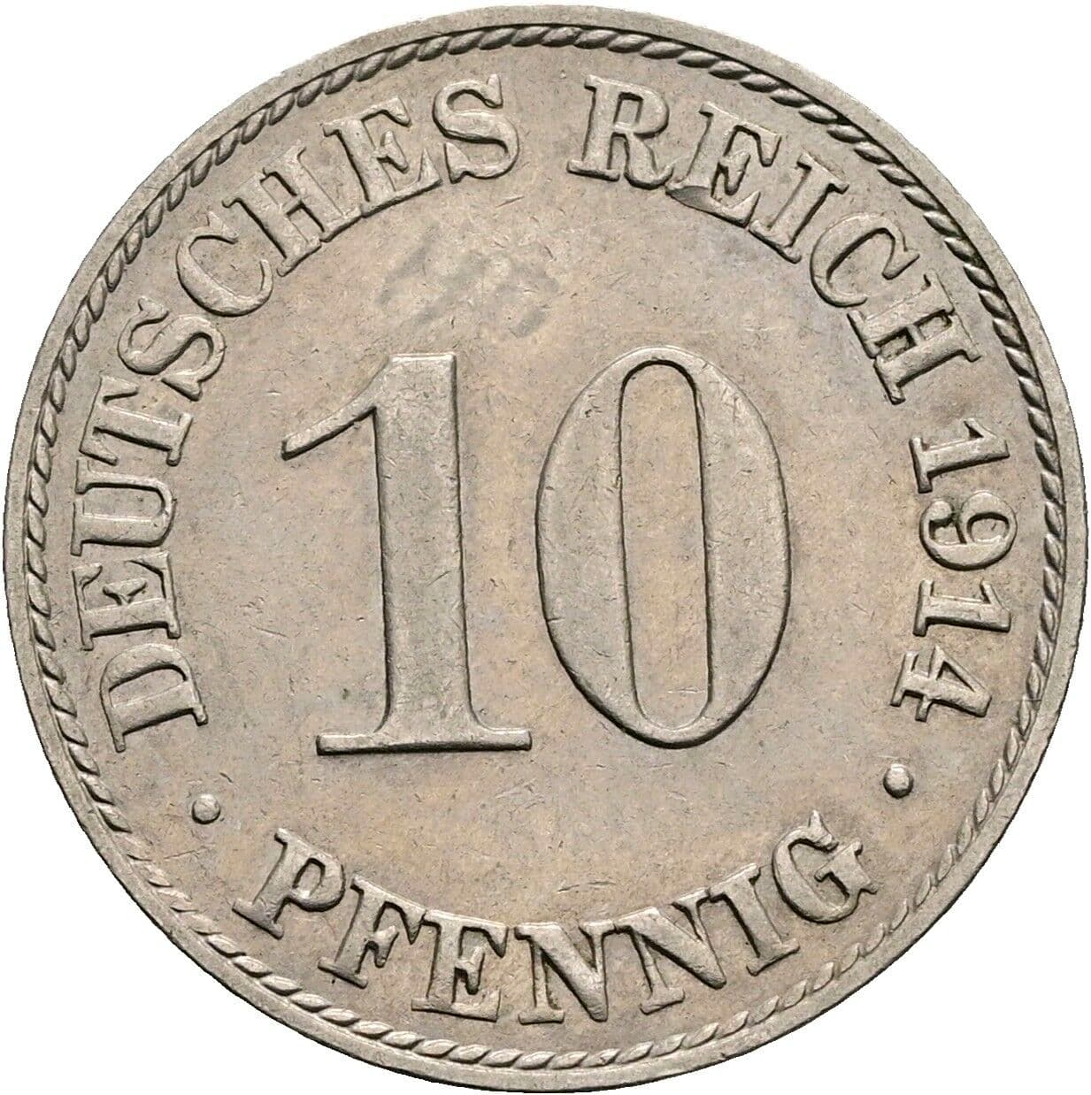 10 Pfennig 1914 A – Vorderseite