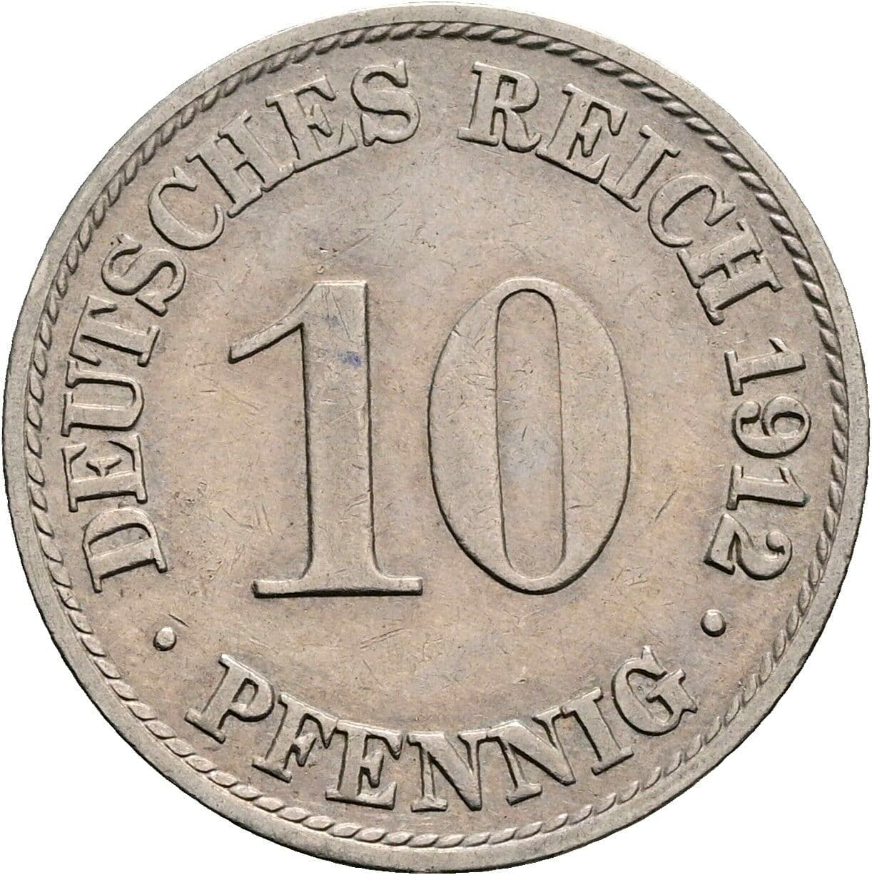 10 Pfennig 1912 A – Vorderseite