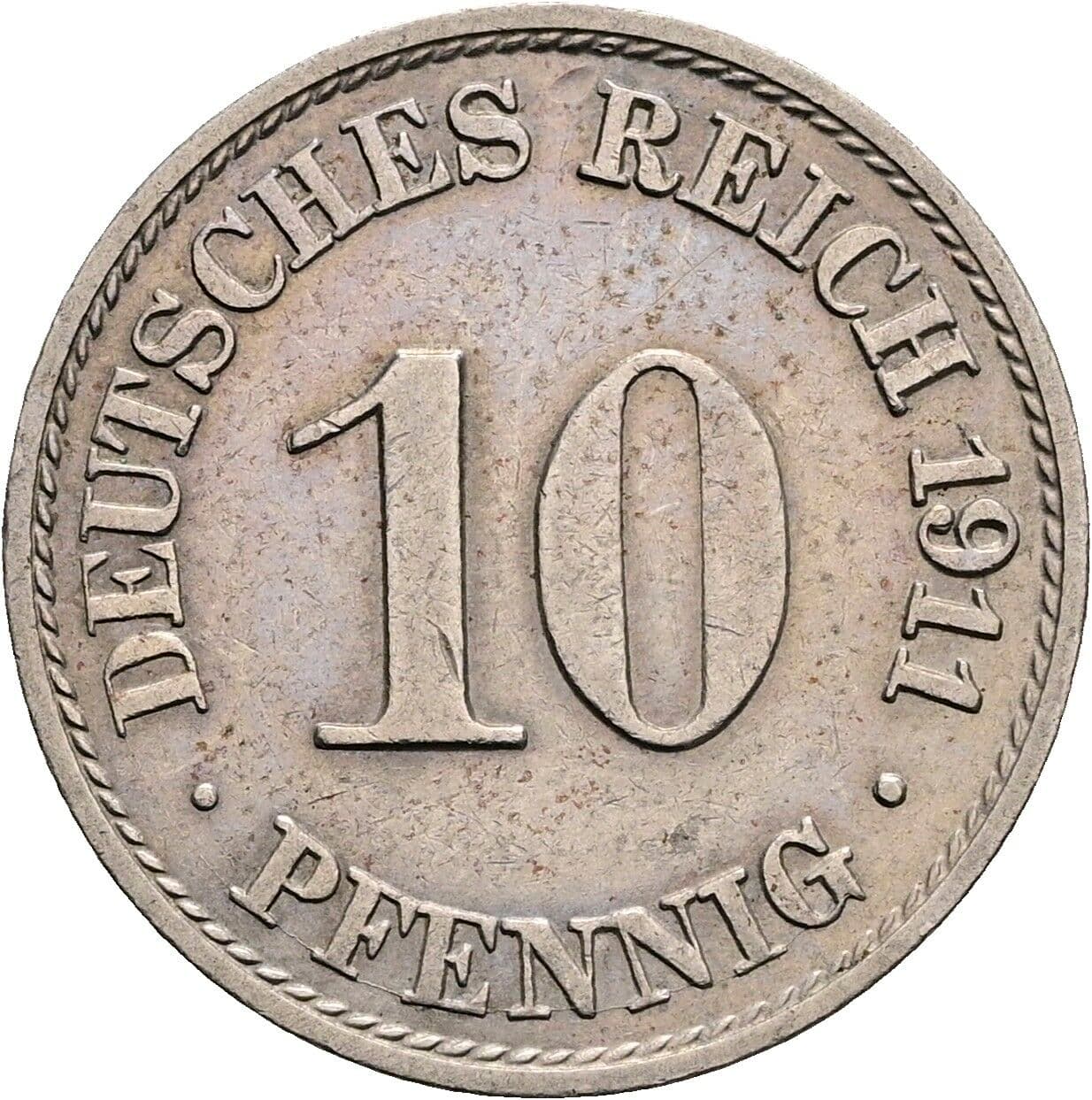 10 Pfennig 1911 A – Vorderseite