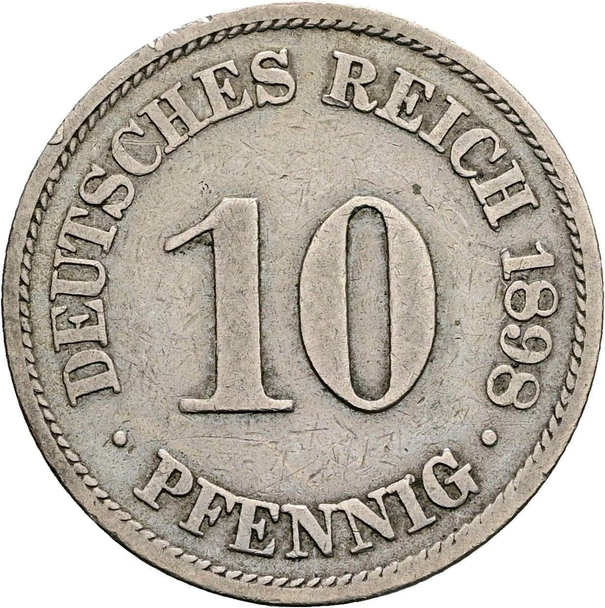 10 Pfennig 1898 A – Vorderseite