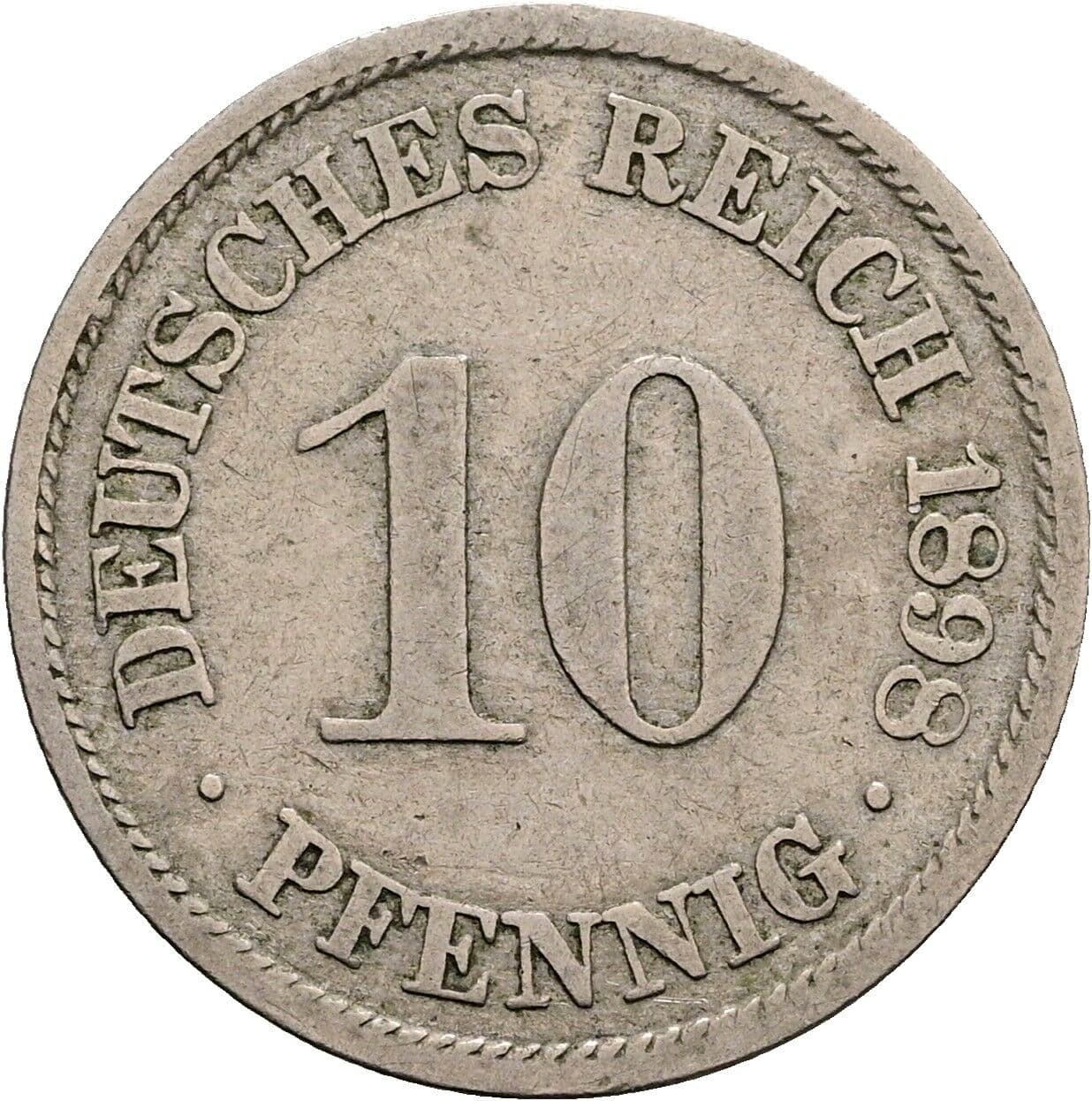 10 Pfennig 1898 A – Vorderseite