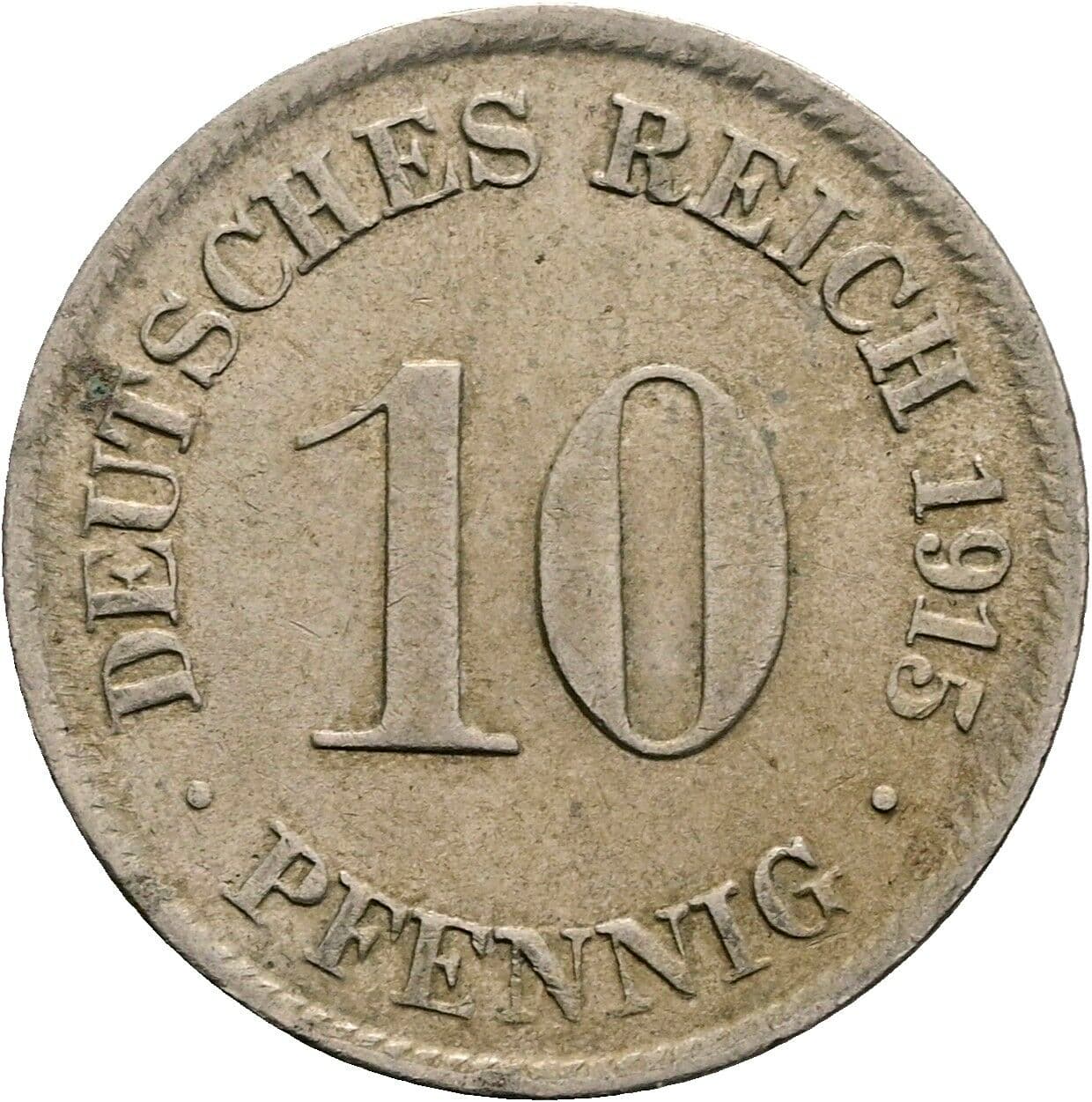 10 Pfennig 1915 D – Vorderseite