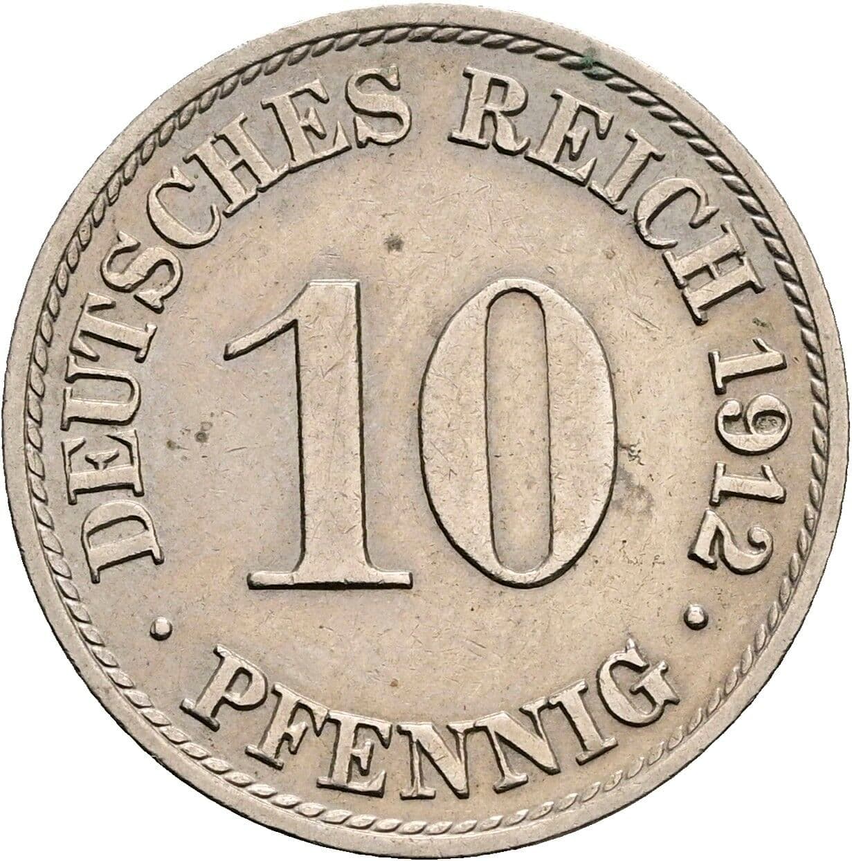 10 Pfennig 1912 A – Vorderseite