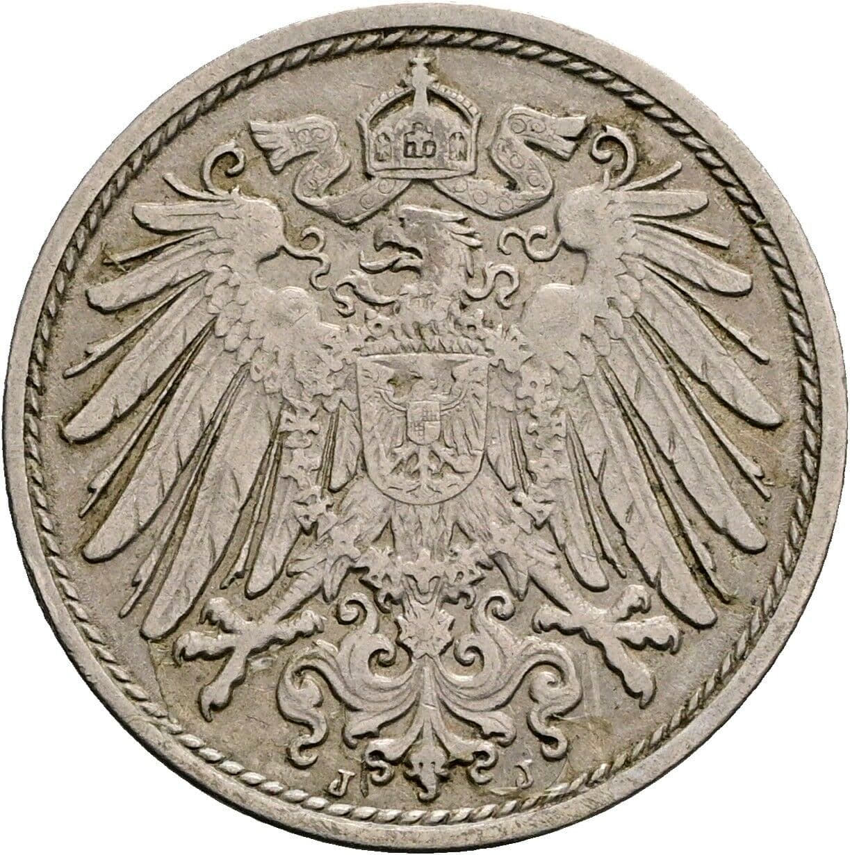 10 Pfennig 1912 J – Rückseite