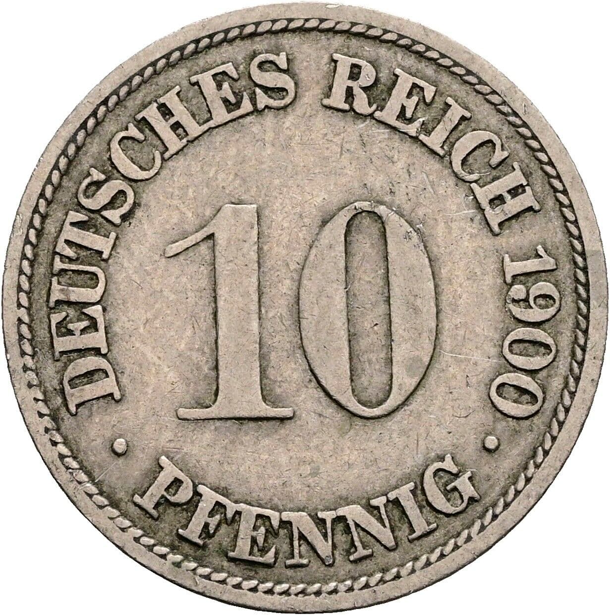 10 Pfennig 1900 F – Vorderseite