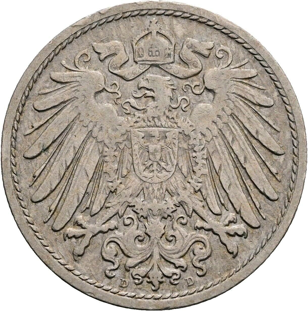10 Pfennig 1906 D – Rückseite