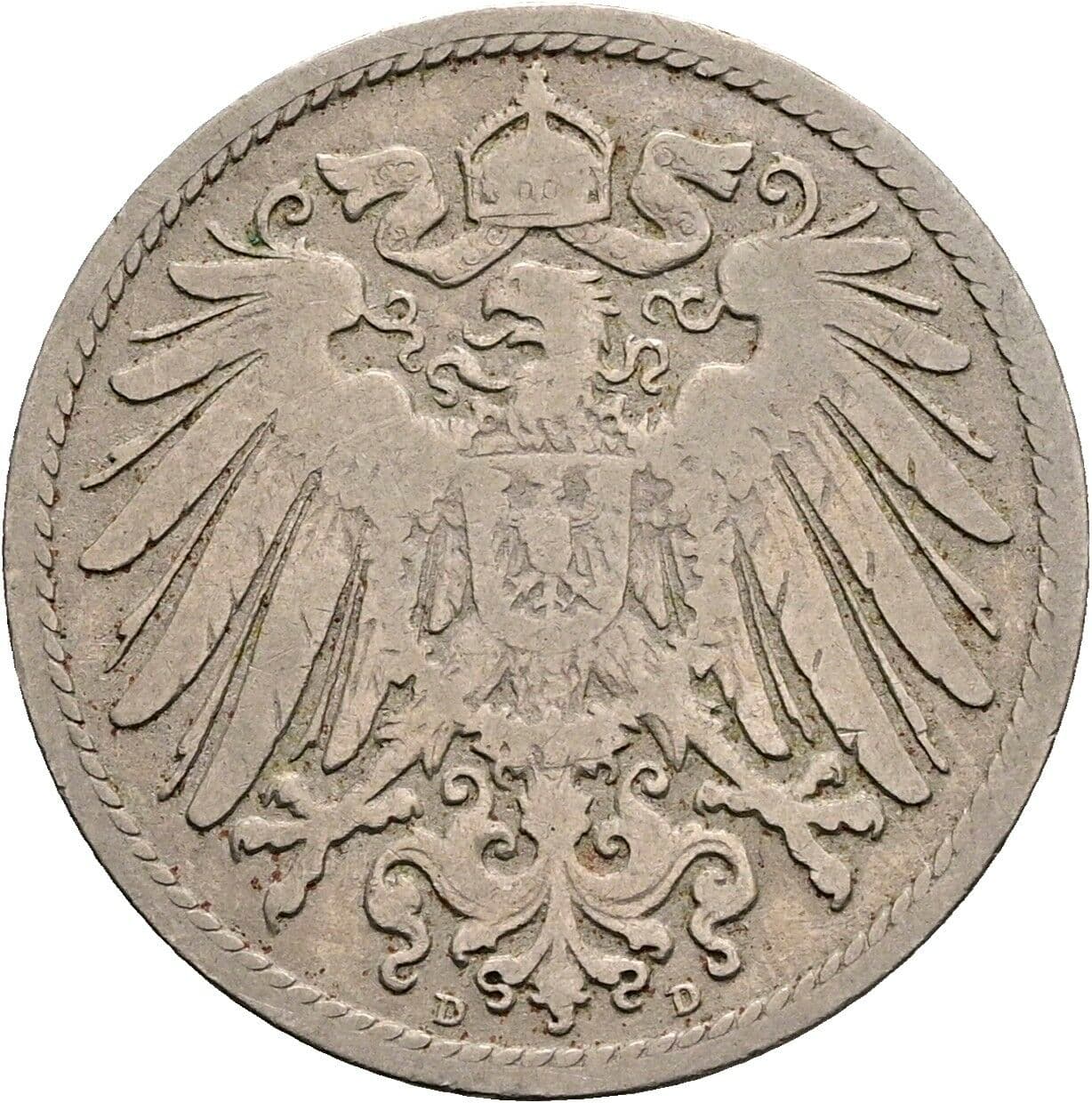 10 Pfennig 1892 D – Rückseite