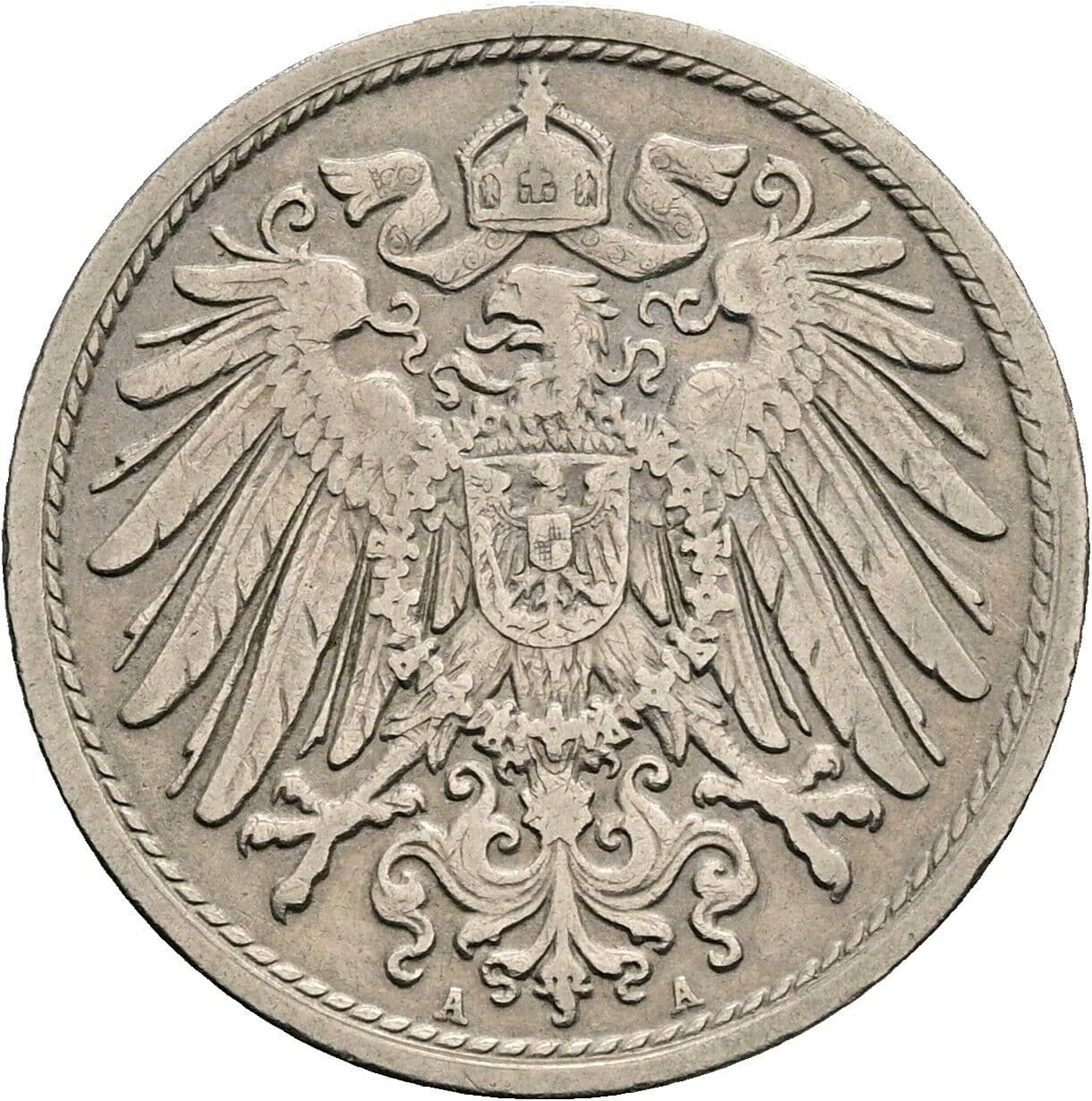 10 Pfennig 1907 A – Rückseite