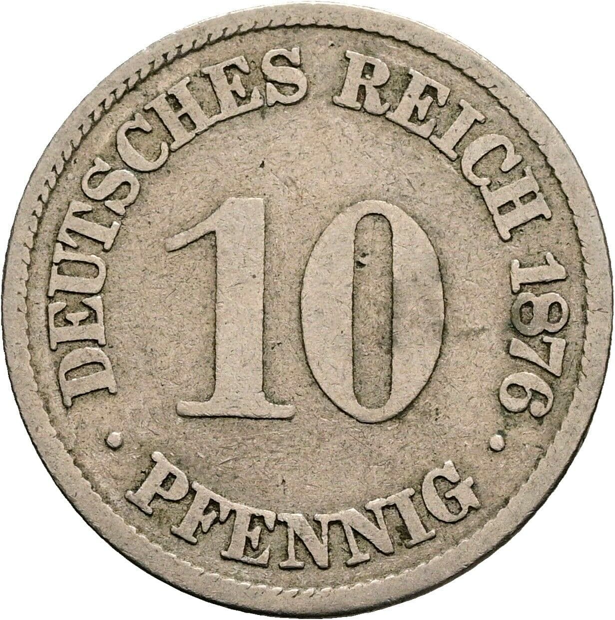 10 Pfennig 1876 A – Vorderseite