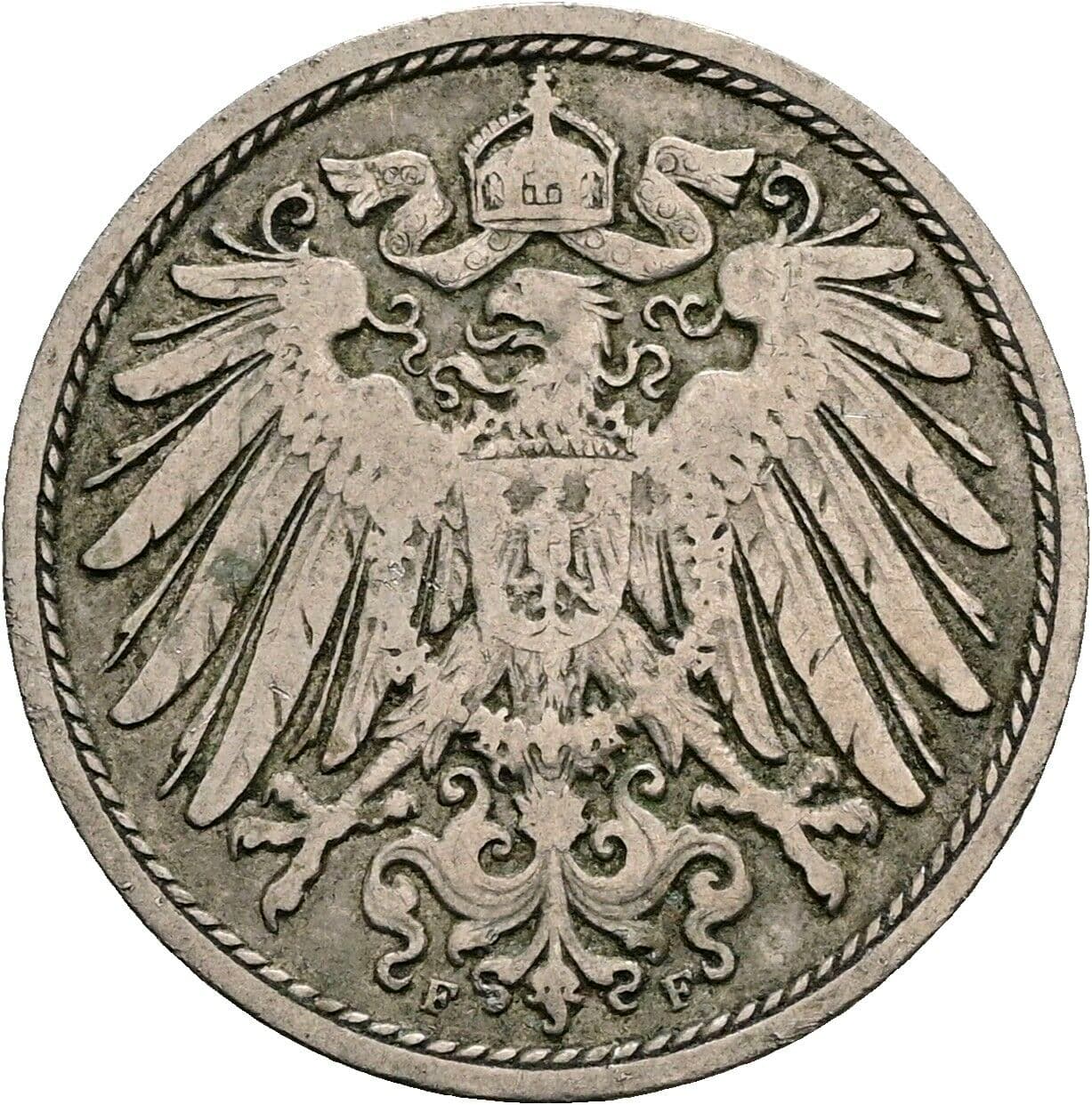 10 Pfennig 1900 F – Rückseite