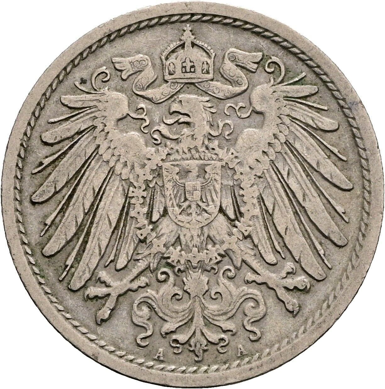 10 Pfennig 1908 A – Rückseite