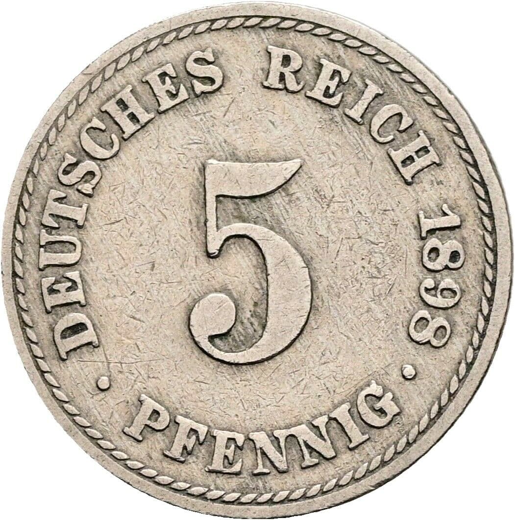 5 Pfennig 1898 A – Vorderseite