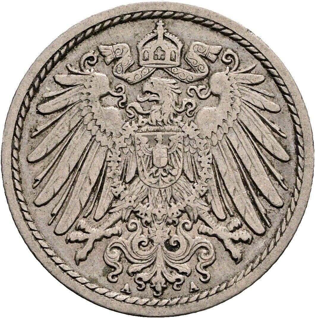5 Pfennig 1911 A – Rückseite