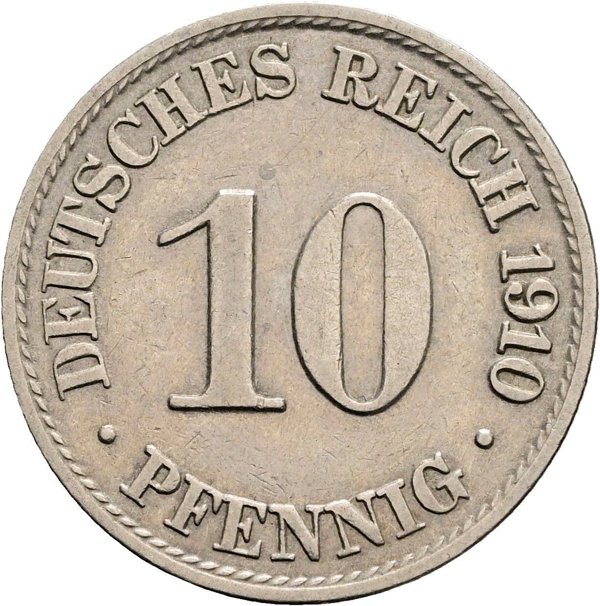 10 Pfennig 1910 A – Vorderseite