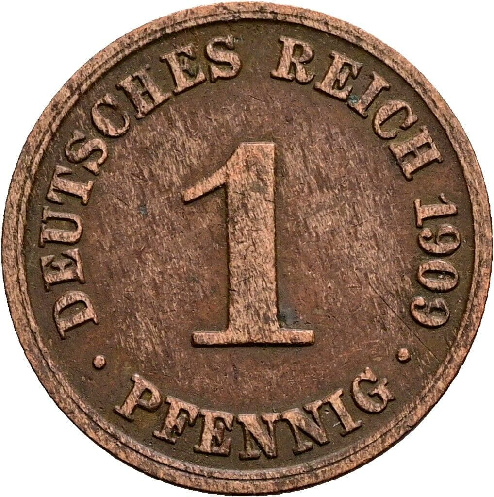 1 Pfennig 1909 A – Vorderseite
