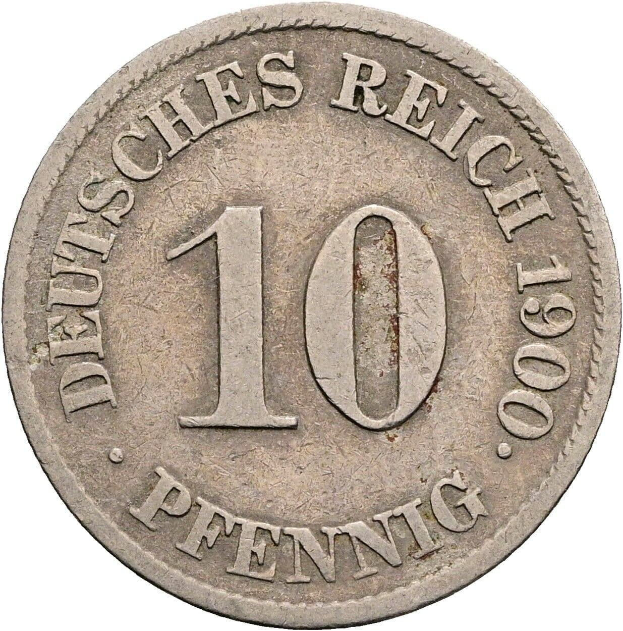 10 Pfennig 1900 J – Vorderseite