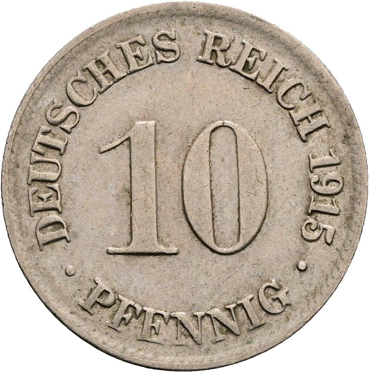 10 Pfennig 1915 D – Vorderseite