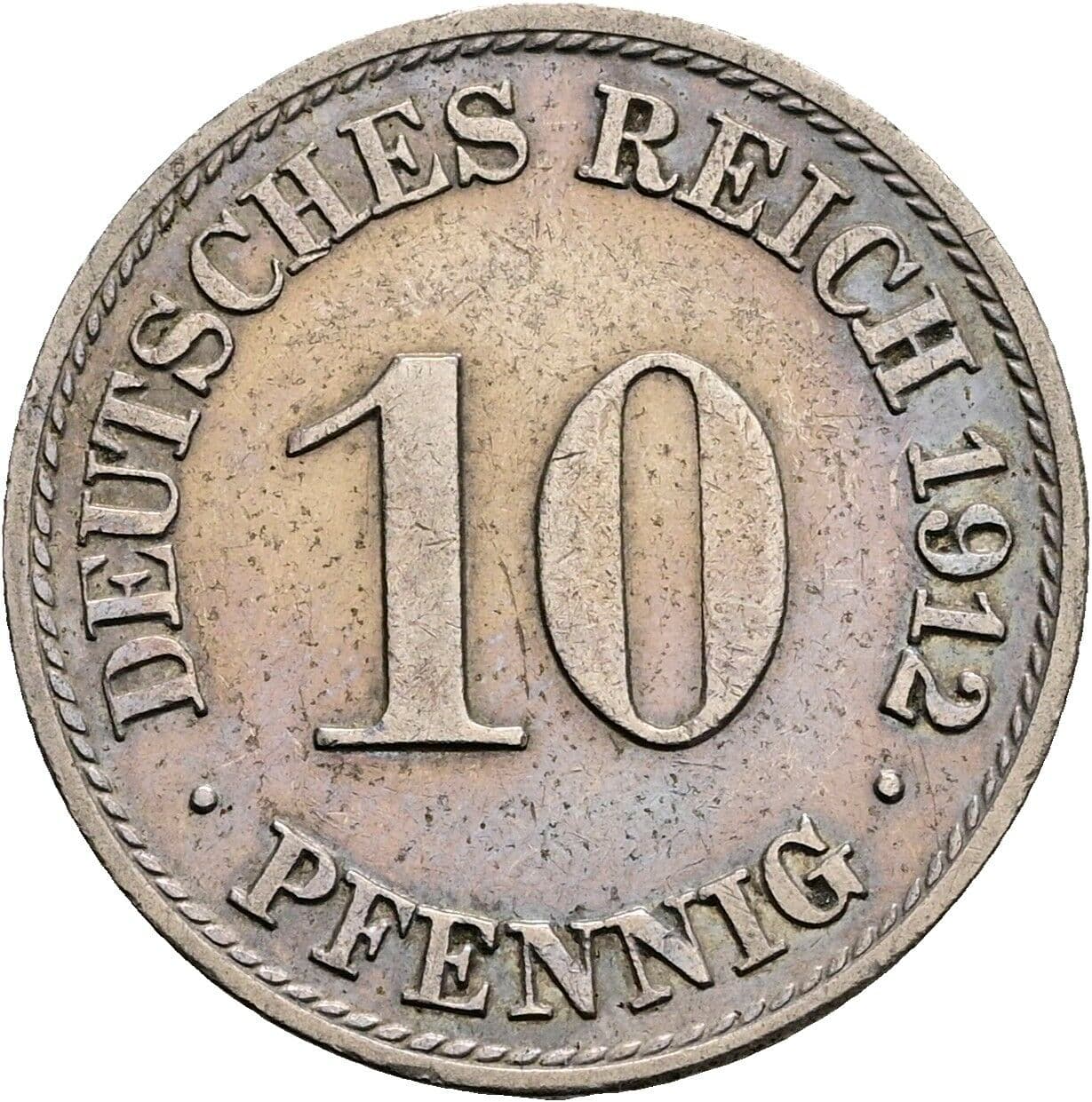 10 Pfennig 1912 A – Vorderseite