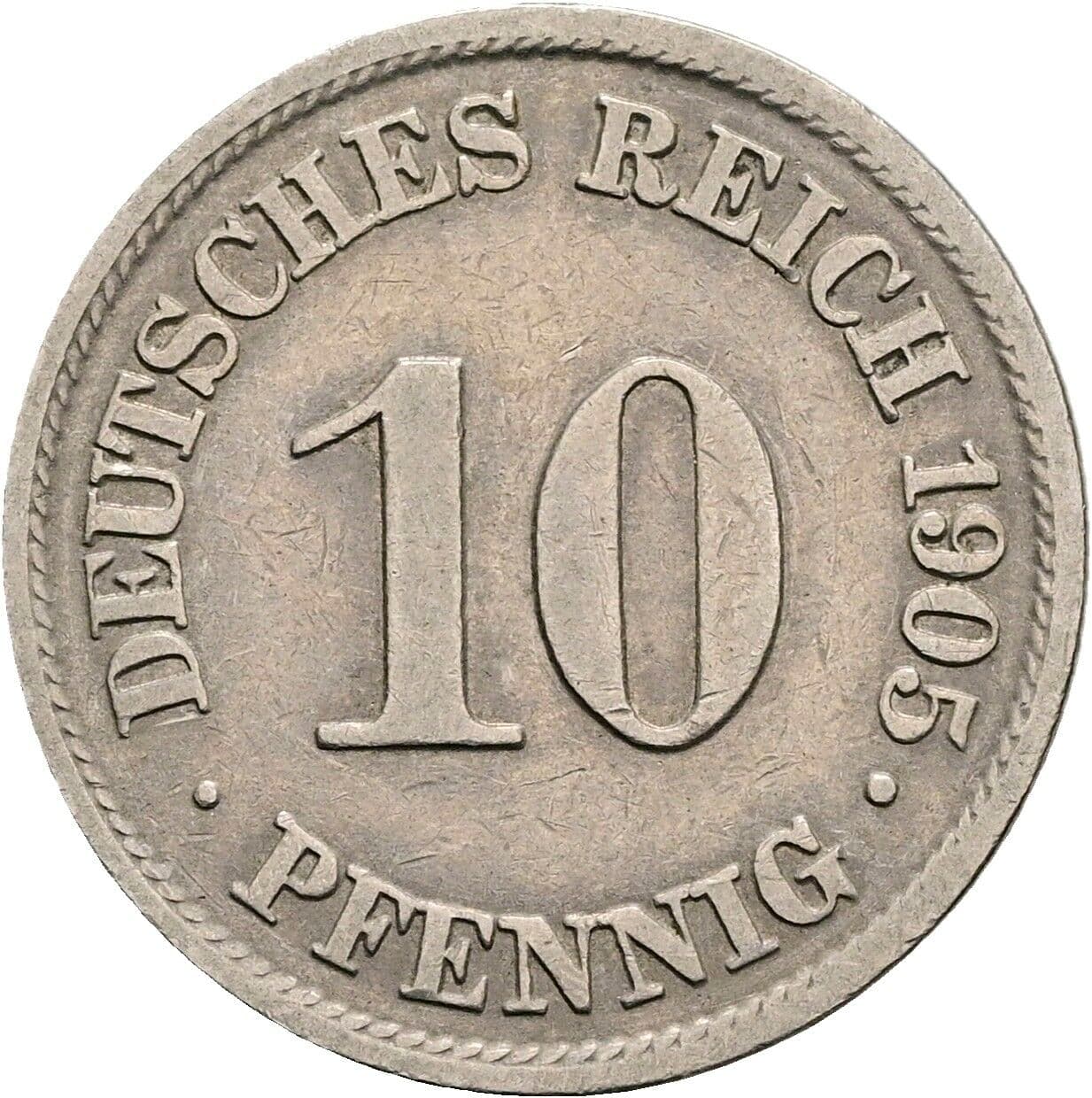 10 Pfennig 1905 A – Vorderseite
