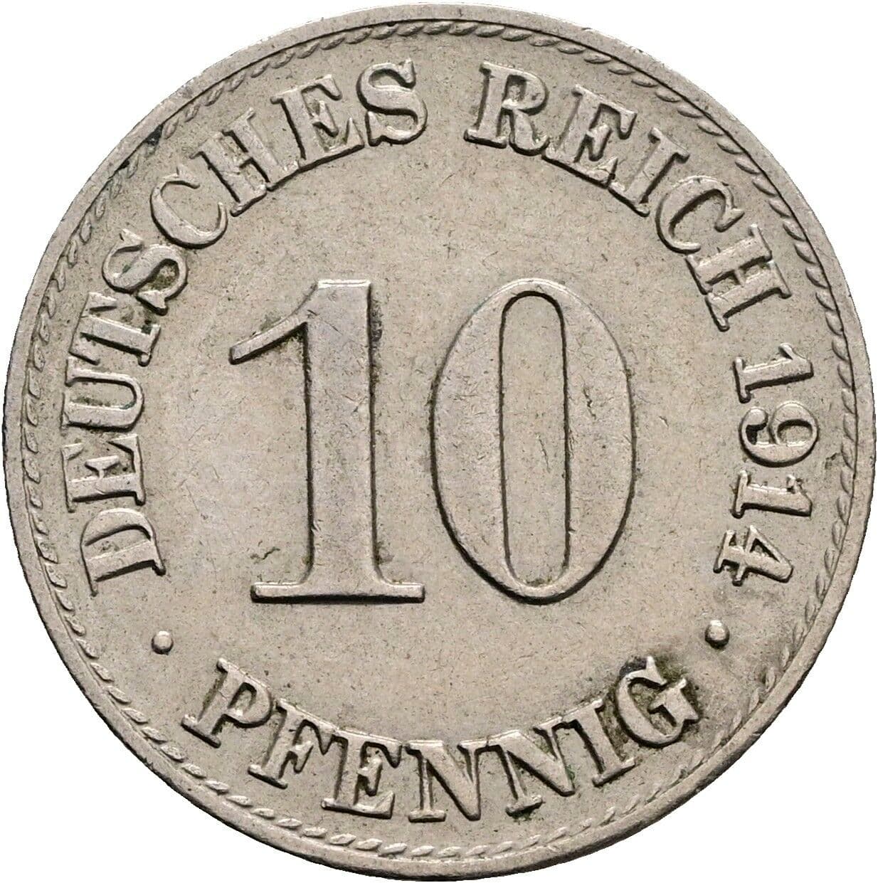 10 Pfennig 1914 A – Vorderseite