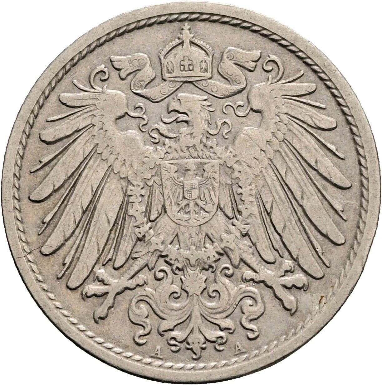 10 Pfennig 1910 A – Rückseite