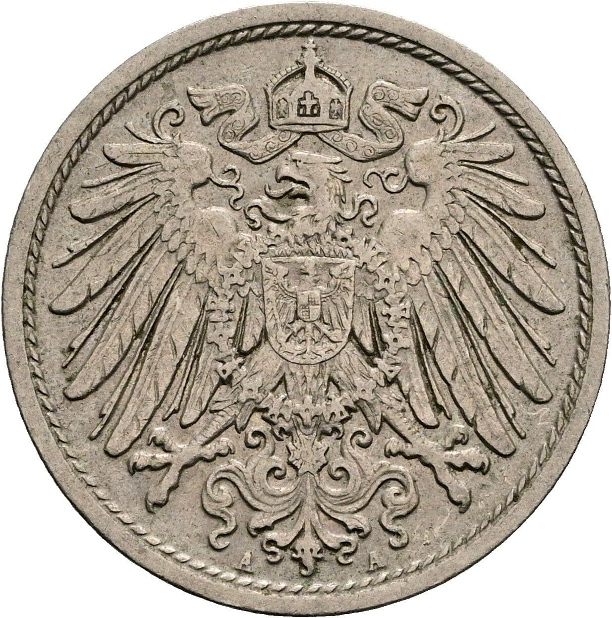 10 Pfennig 1908 A – Rückseite