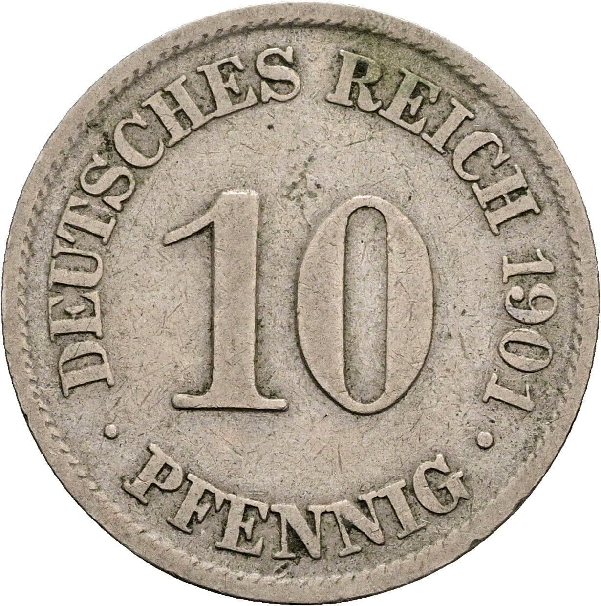10 Pfennig 1901 A – Vorderseite