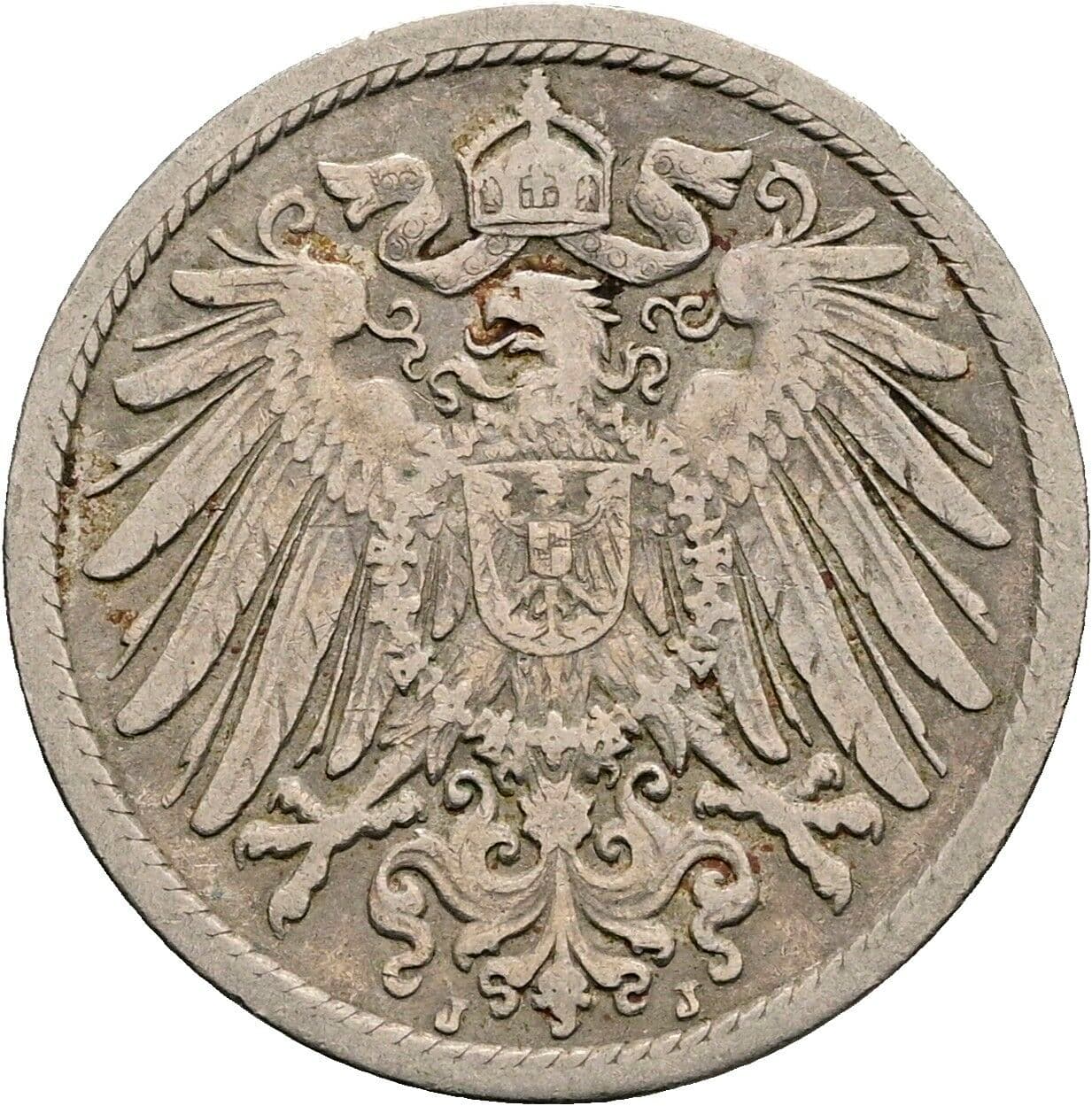 10 Pfennig 1900 J – Rückseite