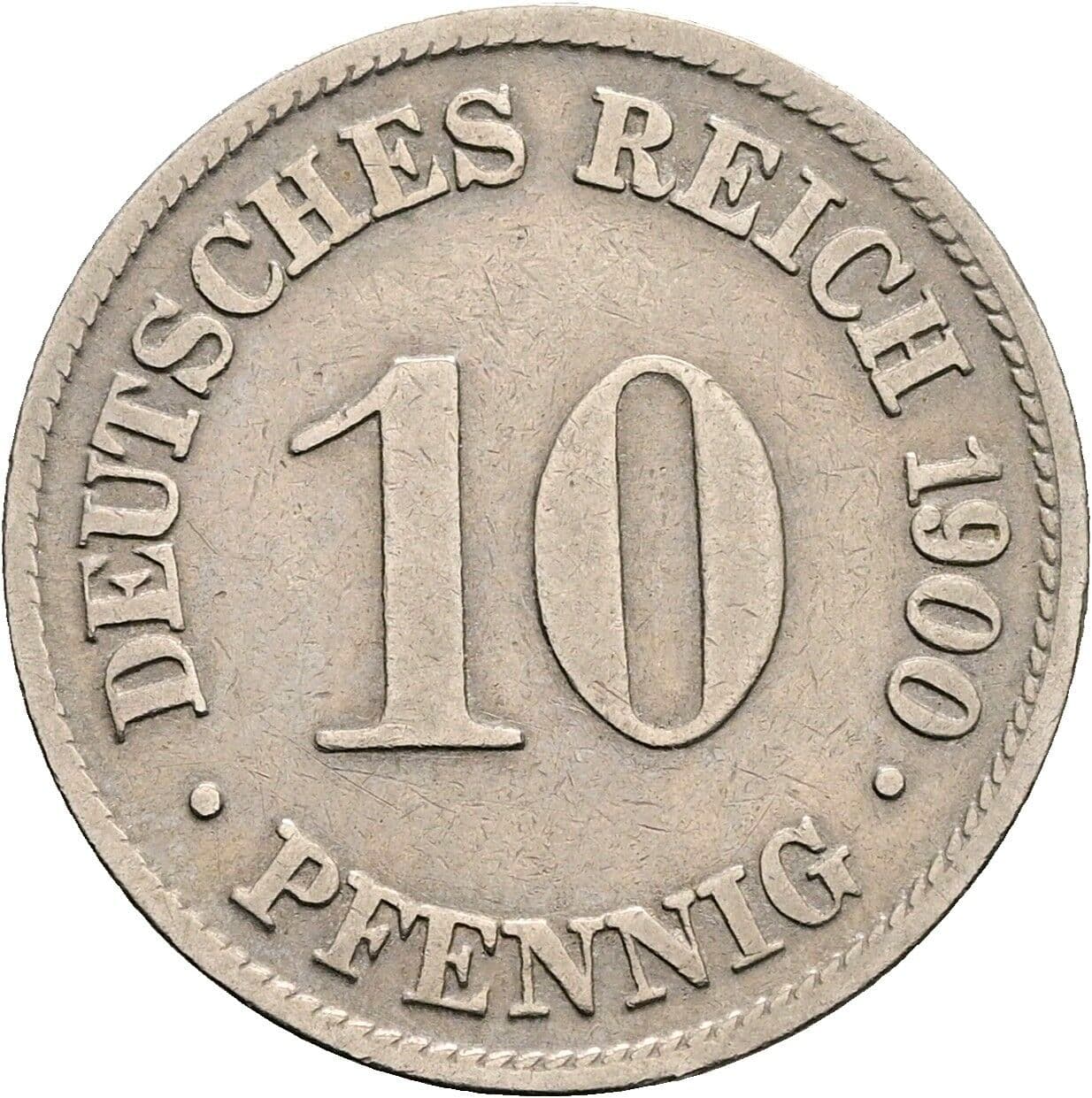 10 Pfennig 1900 D – Vorderseite
