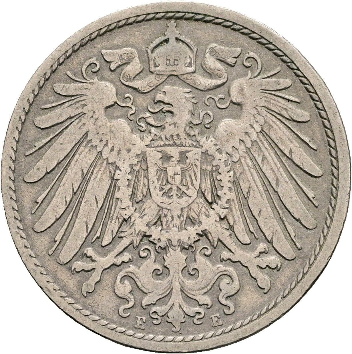 10 Pfennig 1900 E – Rückseite