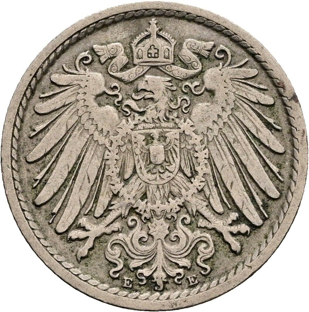 5 Pfennig 1906 E – Rückseite