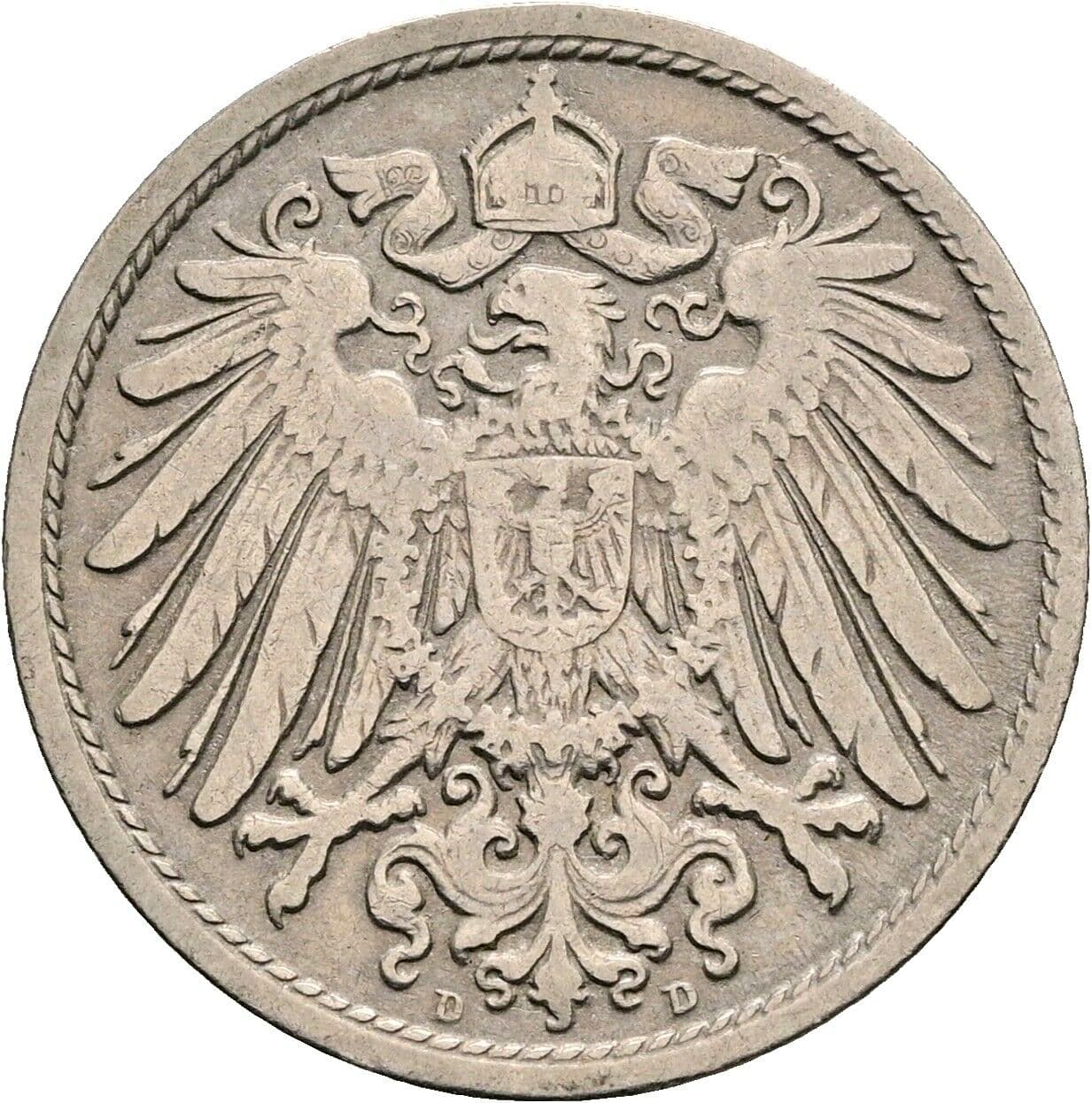 10 Pfennig 1900 D – Rückseite