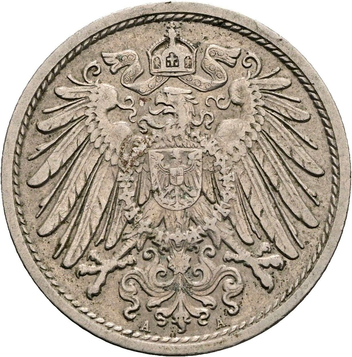 10 Pfennig 1910 A – Rückseite