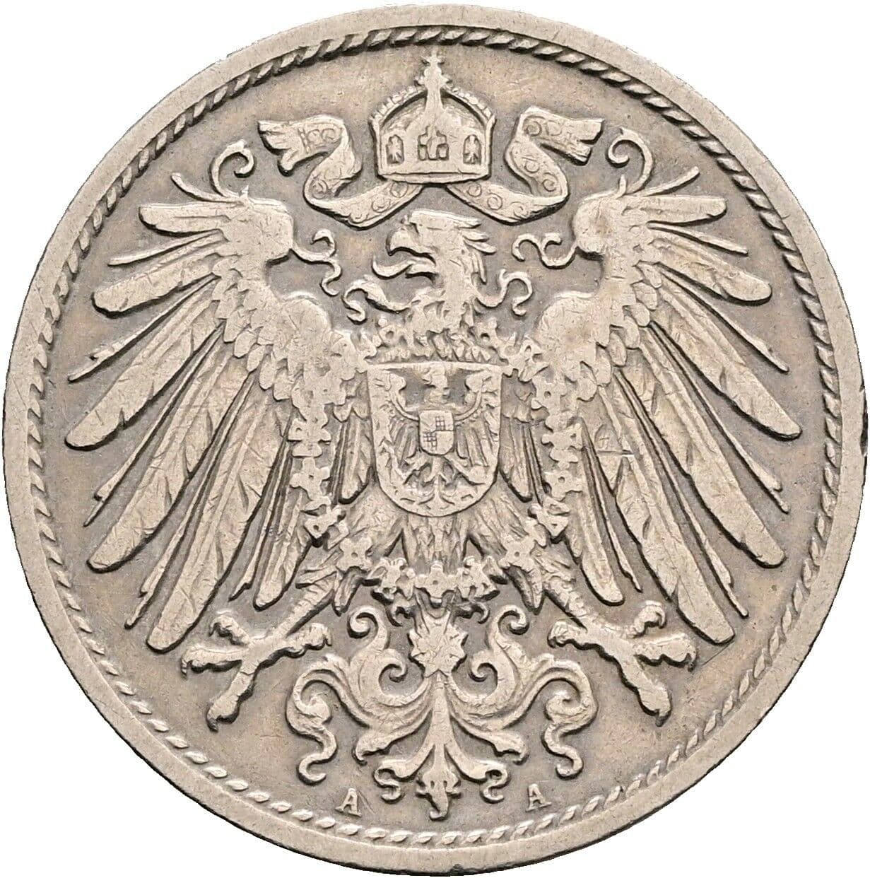 10 Pfennig 1907 A – Rückseite