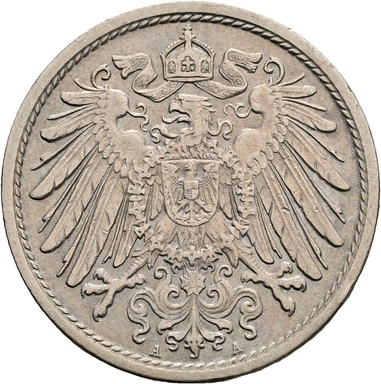 10 Pfennig 1910 A – Rückseite
